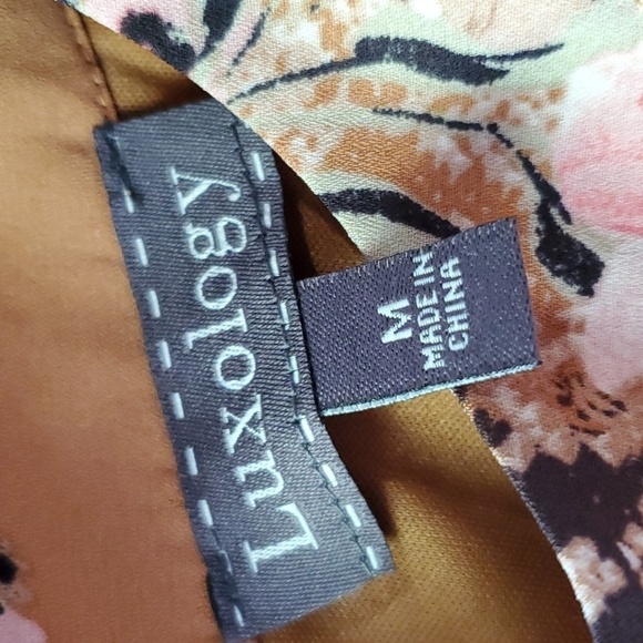 Luxology snakeskin & tan floral print dress tan Sleeveless SZ Med. NWT - Picture 6 of 13